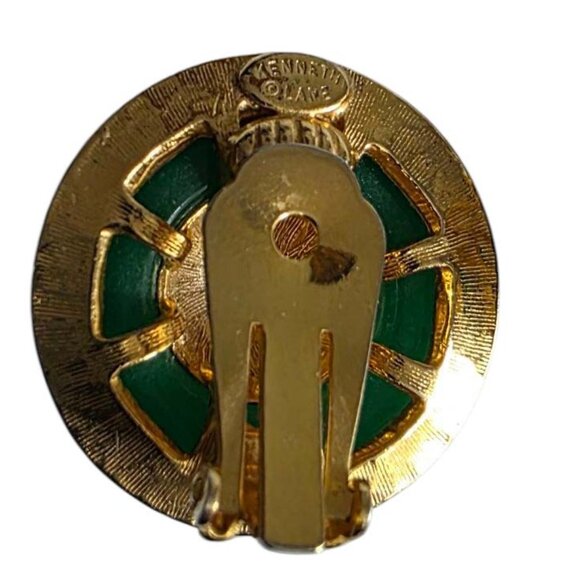 Vintage Kenneth Lane Button Clip-On Earrings - Picture 6 of 7